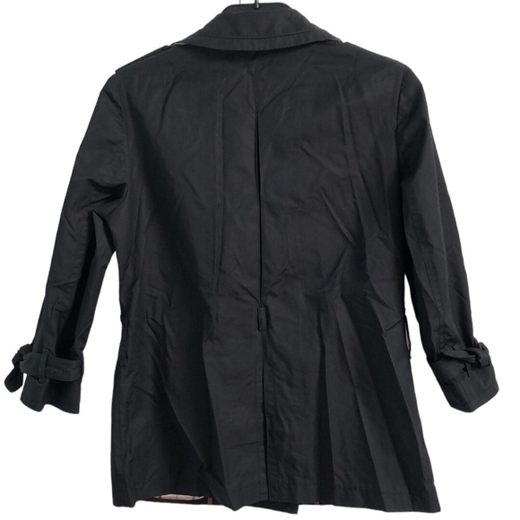 Coach Double Breasted Short Length Black Belted Trench Coat Jacket Small - Picture 9 of 15